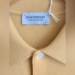 John Smedley long-sleeved polo shirt slim large 100% wool - BNWT